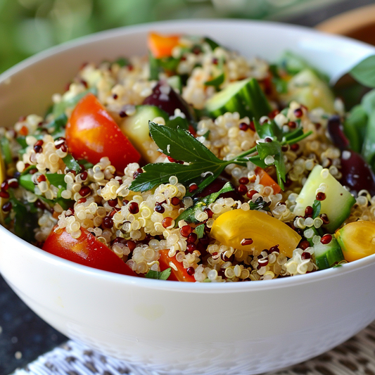 Salade de Quinoa à l'Armoise Annuelle et Légumes Frais