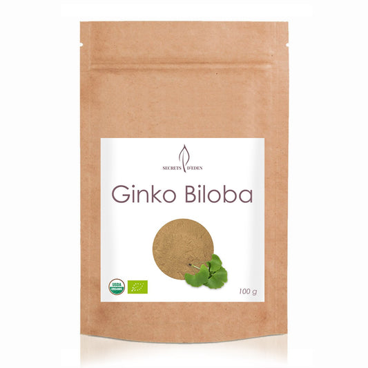 Ginko biloba en poudre aux nombreux bienfaits – vente en ligne - SECRETS D'EDEN